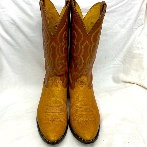 Nocona two toned leather western cowboy boots USA sz 14 - Picture 3 of 10